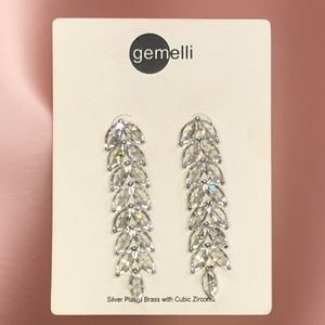 GEMELLI Lily CZ Silver Plated Earrings